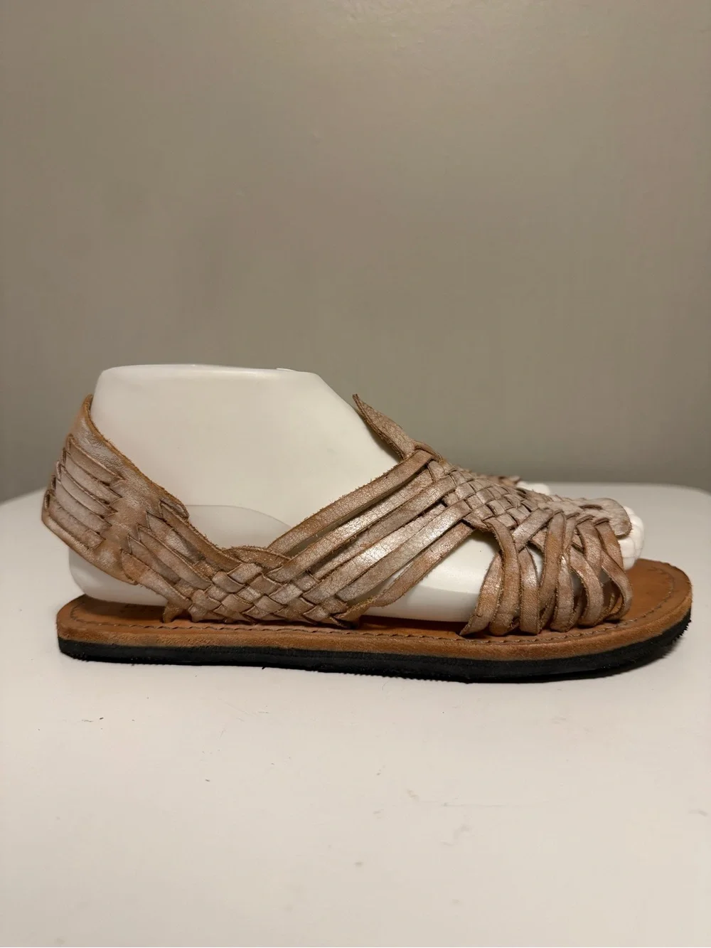 Bed|Stu Bed Stu Lauren Sandals Tan Leather Slip-On Square Toe Women’s US 8